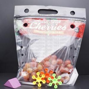 Quality Flat Bottom Fresh Fruit Vegetable Plastic Packing Bag, Dried Cherry Pouch, Supermarket Grape Packing Bag wholesale