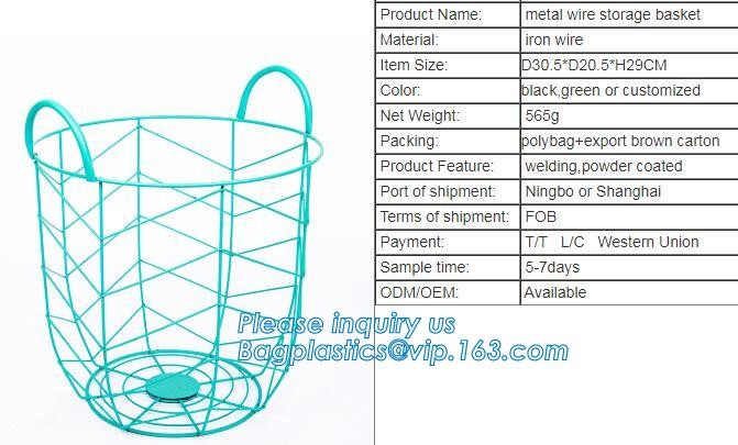 Lined Utility Metal Wire Storage Bin Laundry Basket with Handles for Heavy Duty Use In Office, Craft Room, Kitchen, Pant