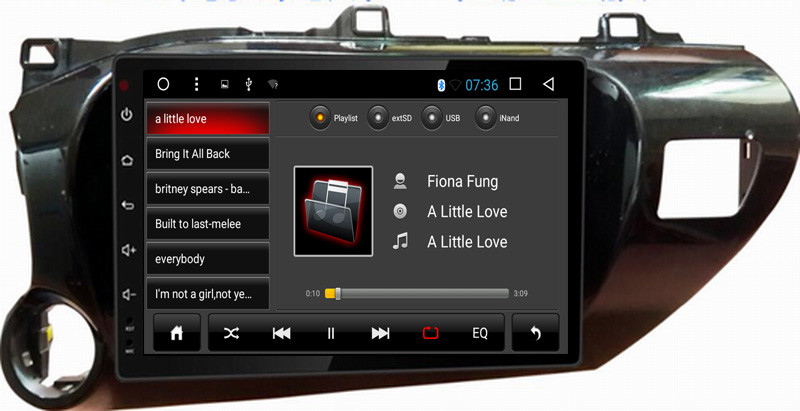 Ouchuangbo car radio gps navi video android 6.0 for Toyota Hilux with dual zone SWC USB AUX bluetooth