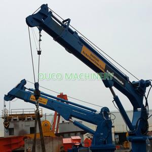 Quality OUCO 10M Hydraulic 7T Ship Deck Telescopic Boom Crane wholesale
