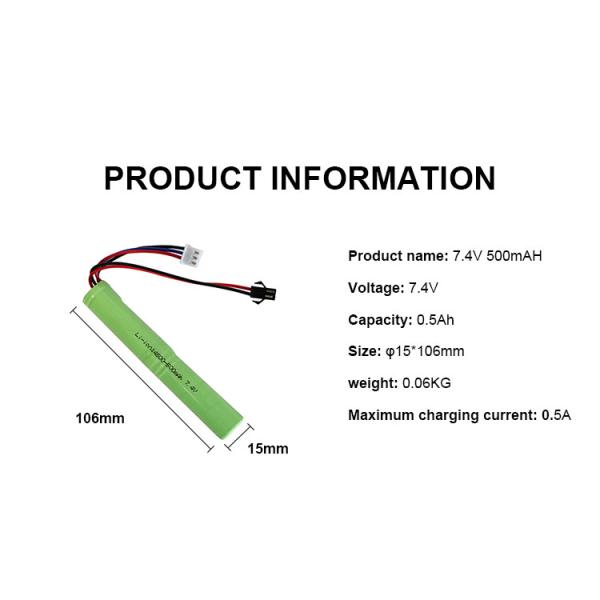 Factory Hot Sales Lithium ion battery 14500 7.4v 500mah Li-ion Battery Pack