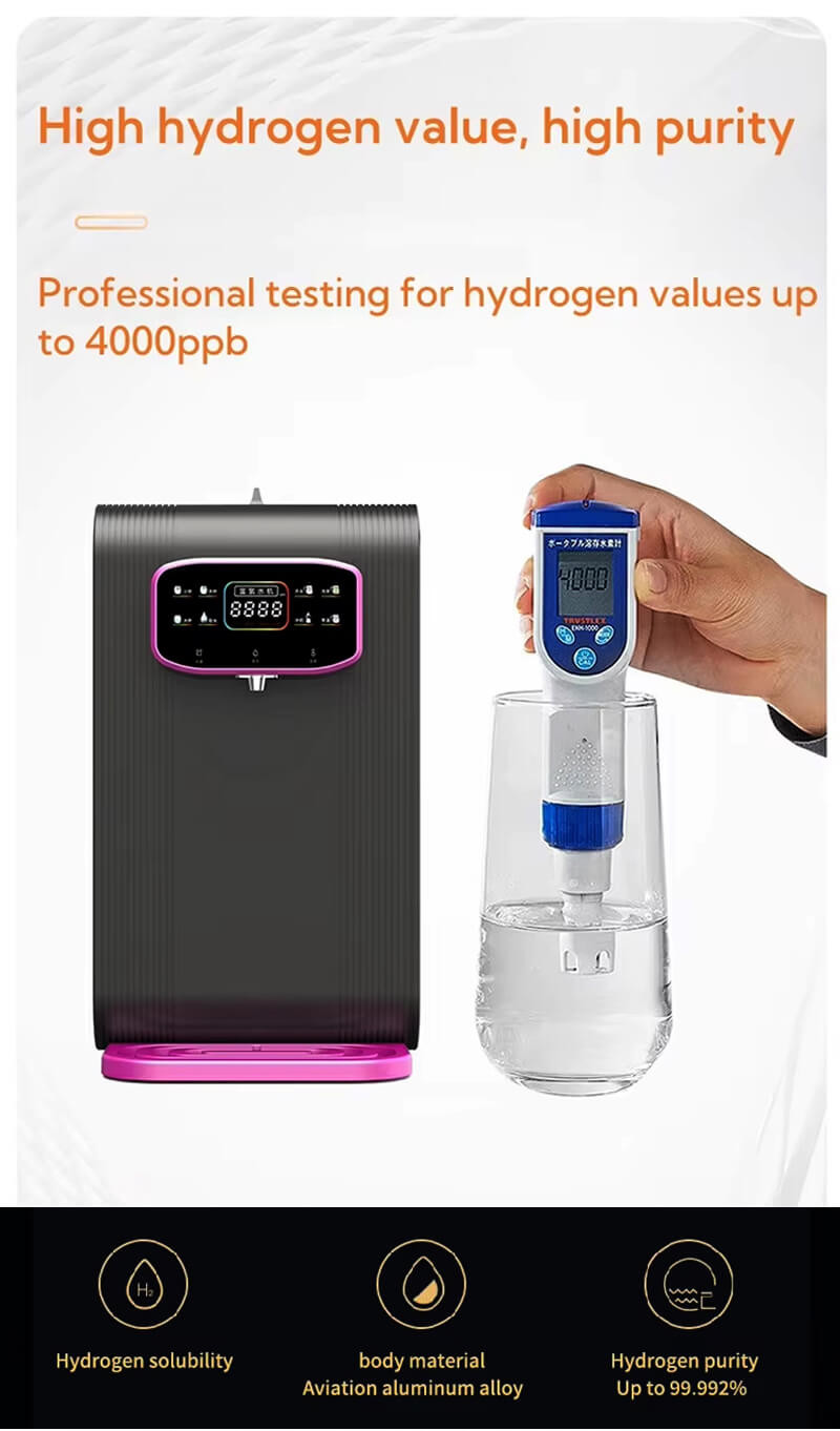 English Operating Water Dispenser with Hot Water Filling and Hydrogen-Enriched Purification System