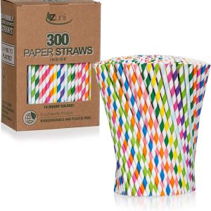 Dishes Water Drinks Tableware 10mm Cutlery Biodegradable Paper Straws