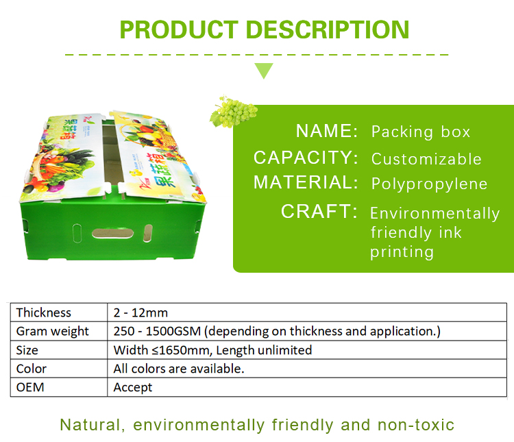 Asparagus Okra Fruit And Vegetable Packaging Boxes Coreflute