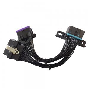 Quality Scanner Extension OBDII Diagnostic Cable 16 Pin Male To 2 Female 12V 24V wholesale