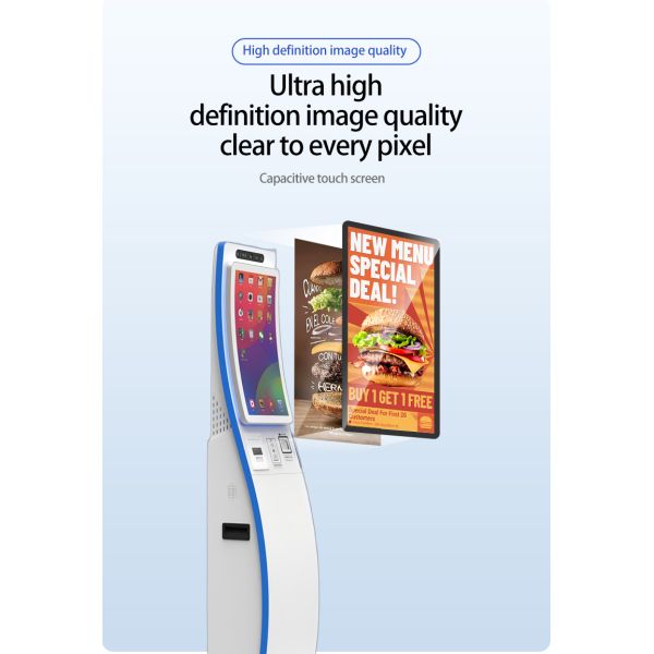 21.5/27 Inch Self-Service Kiosk Android/Windows Touch Screen Printer/QR Scanner Cash Payment-OEM Including Barcode Reader SDK