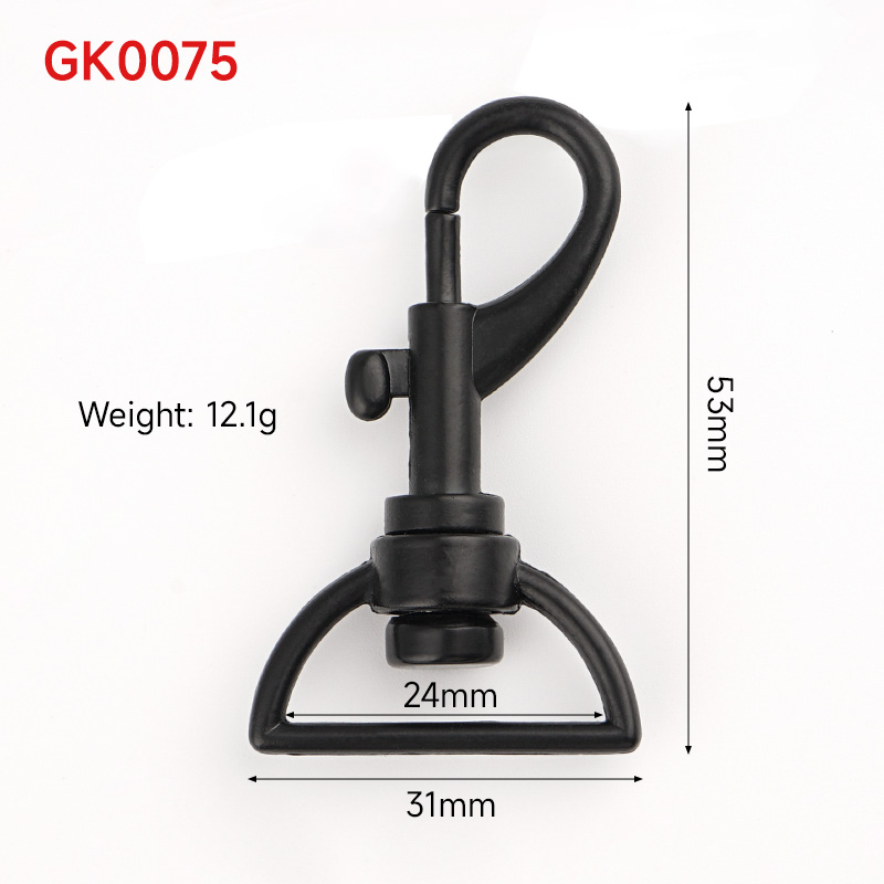 Zinc Alloy Metal Swivel Clasps Lanyard Snap Hook Black Lobster Clip for Bags and Keys