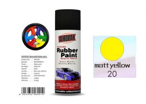 China Higher Adhesive Removable Rubber Spray Paint , Matt Yellow Color Auto Spray Paint on sale