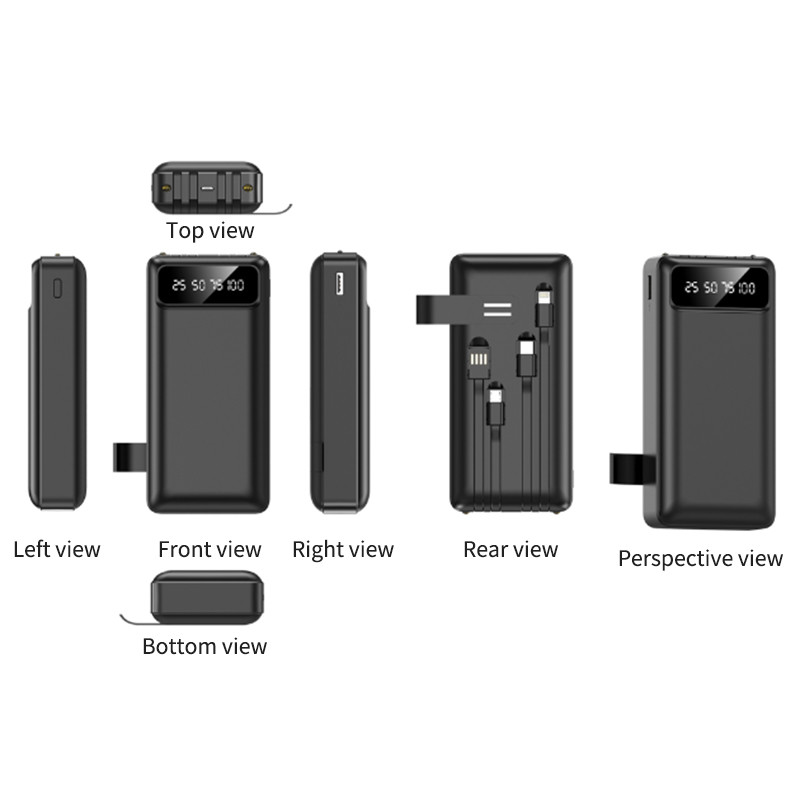 FCC High Speed Power Bank With Battery Capacity Digital Display On Face