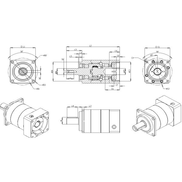 HETAI TB Series Gearbox 42mm 60mm 90mm 115mm 142mm