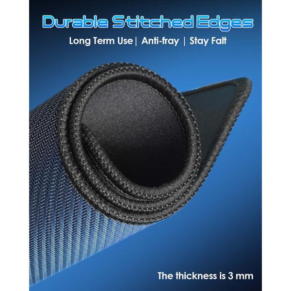 800*300*4mm Custom Waterproof Cordura Fabric Mouse Pad with Woven Label Weaving Mark