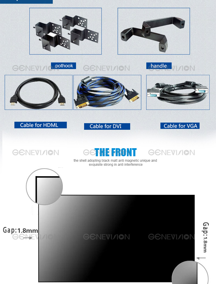 55 inch splicing screen TV wall with bracket floor standing 3.5mm narrow bezel seamless video wall screen