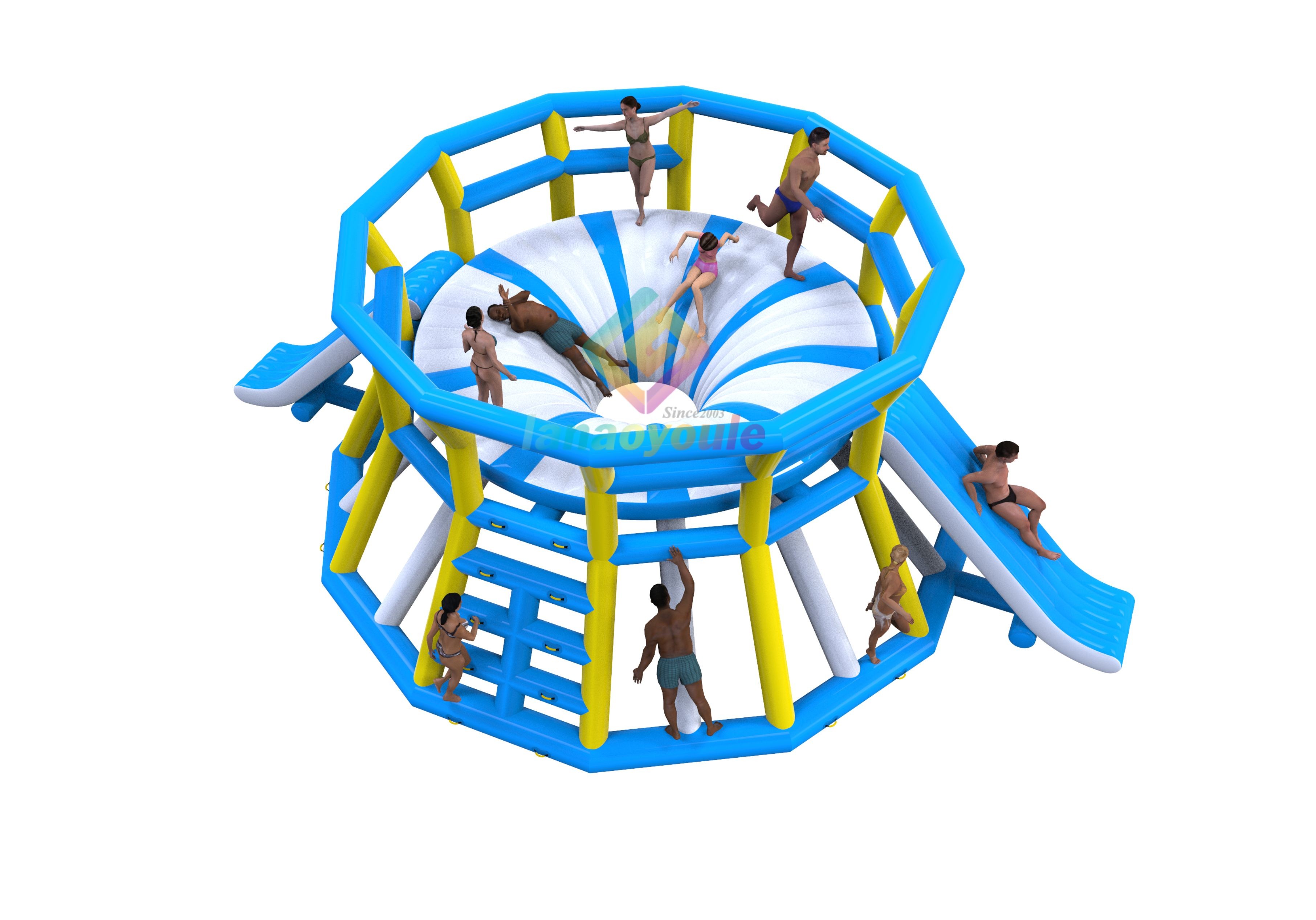 0.9mm Plato Inflatable Floating Water Park Aqua Sports Slide