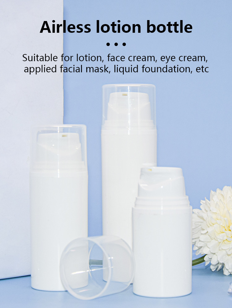 50ml PP PCR Cosmetic Packaging Round Airless Lotion Pump Bottle