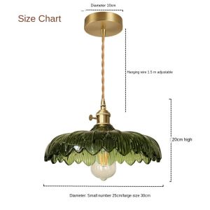Modern Glass Pendant Lighting Fixture Luminaire Green Flower Bar Restaurant