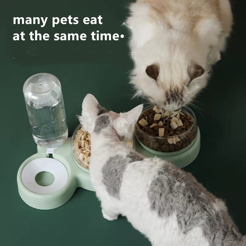 Anti Overturning Double Cat Water Bowl Automatic Water Storage For Protecting Cervical Spine