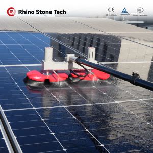 China Double-headed Circular Electric Solar Panel Cleaning Brush Solar Dry Cleaning Machine on sale
