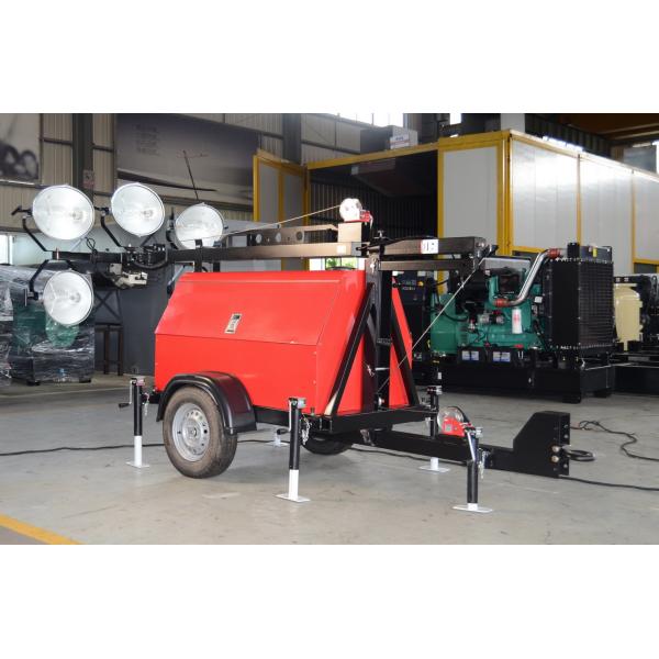 240V 4X 200W Doosan Portable Led Light Tower 5m AC Diesel Generator