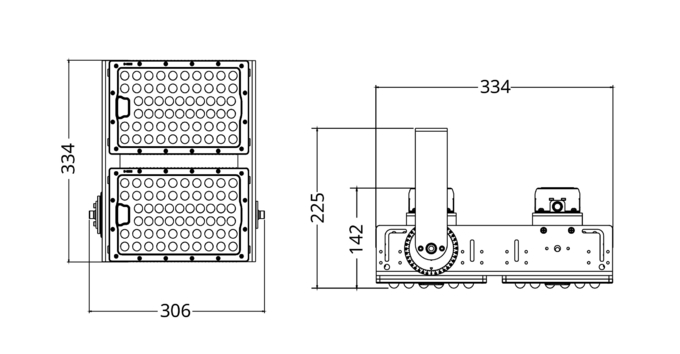Waterproofing IP66 and IK10 Grade Stadium lighting 10KV 240W & 480W 145LM/W