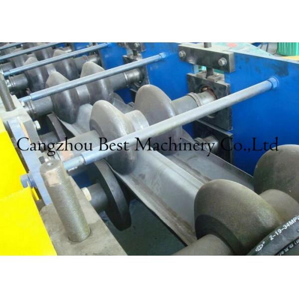 Chain Driven 2 Waves W Beam Highway Guardrail Roll Forming Machine 8-12m/Min Capacity