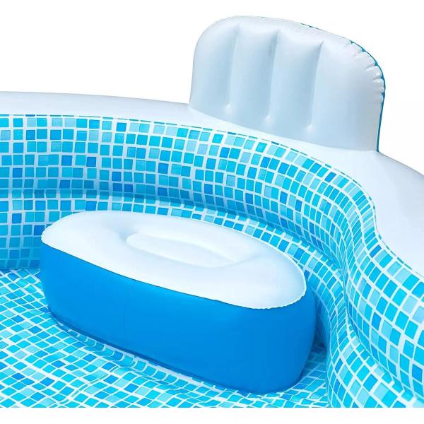 Family Fun Guaranteed with AJUNION 10ft Inflatable Pool and 2 Air-cushioned Backrests