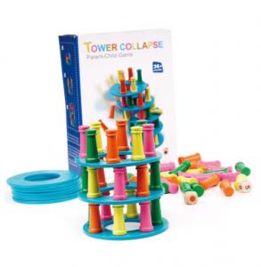 China Pisa Tower Folding High Balance Flying Chess Game Early Education on sale