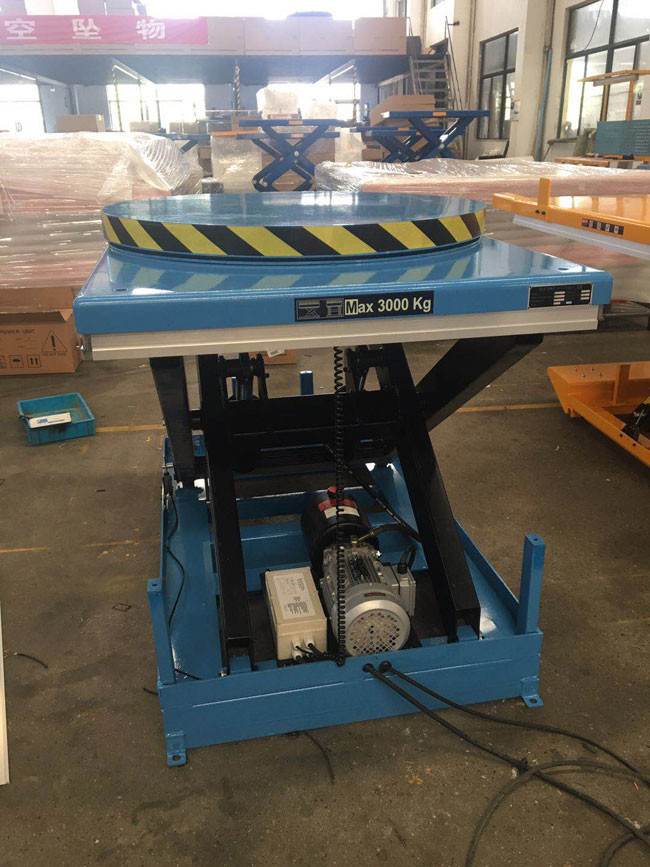 6000 Lb Hydraulic Stationary Electric Lift Scissor Lift Tables With Turntable Platform