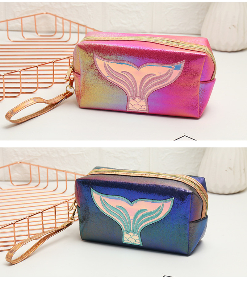 Holographic Women PU Cosmetic Bag For Business Trip