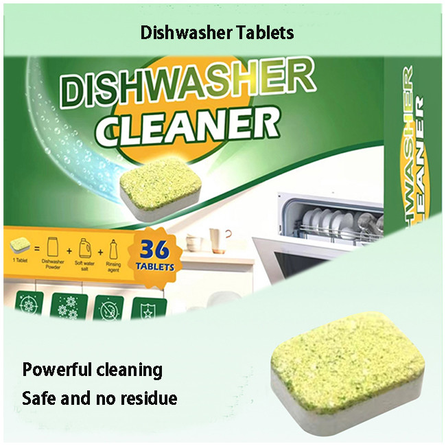 Household Dishwasher Tablets No Plastic Instant Three In One Decontamination Cleaning Dishwashing Block
