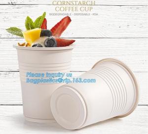 Quality Compostable Sugarcane Cup 8/12oz Eco Friendly Biodegradable Bagasse Coffee Cups, Sugarcane Bagasse Pulp wholesale
