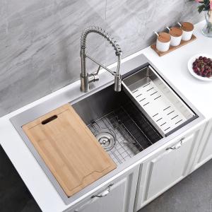 Quality 30 X 22 Inch Drop In Kitchen Sink Stainless Steel Top Mount Workstation Sink wholesale