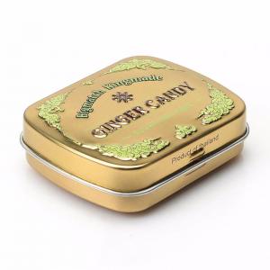 China Empty Mint Tin Containers for Food Cheap Embossed Metal Tin Boxes Small Gold Tins on sale