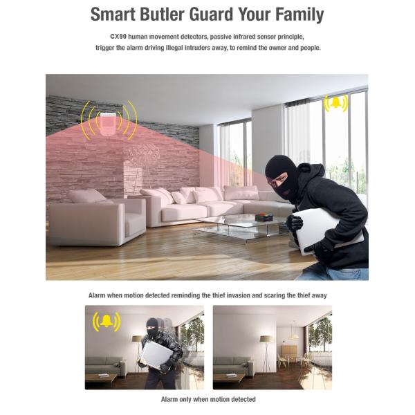 PIR Motion Sensor Alarms with 10m Remote Control Long Distance and Long Standby Province Electricity