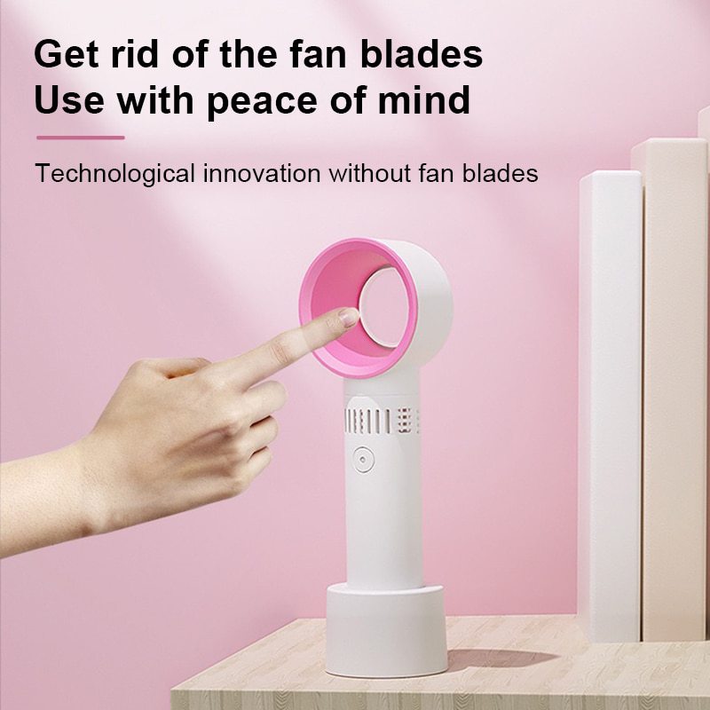 Cooling Air Mini Handheld Bladeless Fan with USB Rechargeable Charging Time 2-3 Hours