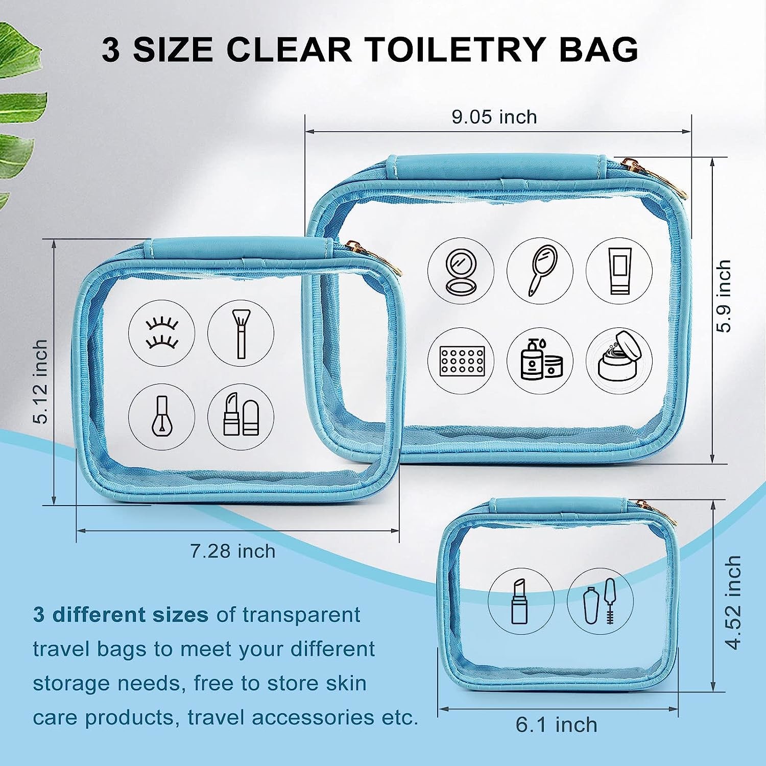 High quality Shockproof and durable waterproof clear toiletry bag for travel