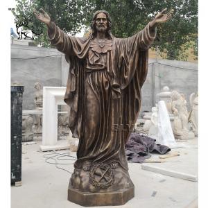 China Bronze Jesus Statue Life Size Christ Religious Church Decor Metal Craft on sale