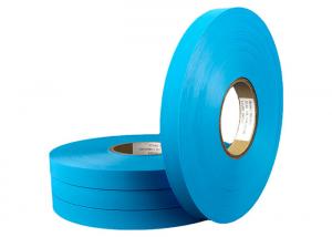 China Blue 20mm Self Adhesive Foam Tape Hot Air PU Seam Sealing Tape For PPE Suit on sale