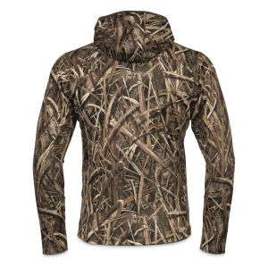Waterproof Camo Fleece Hoodie With Chest Zipper Pocket Customized Logo