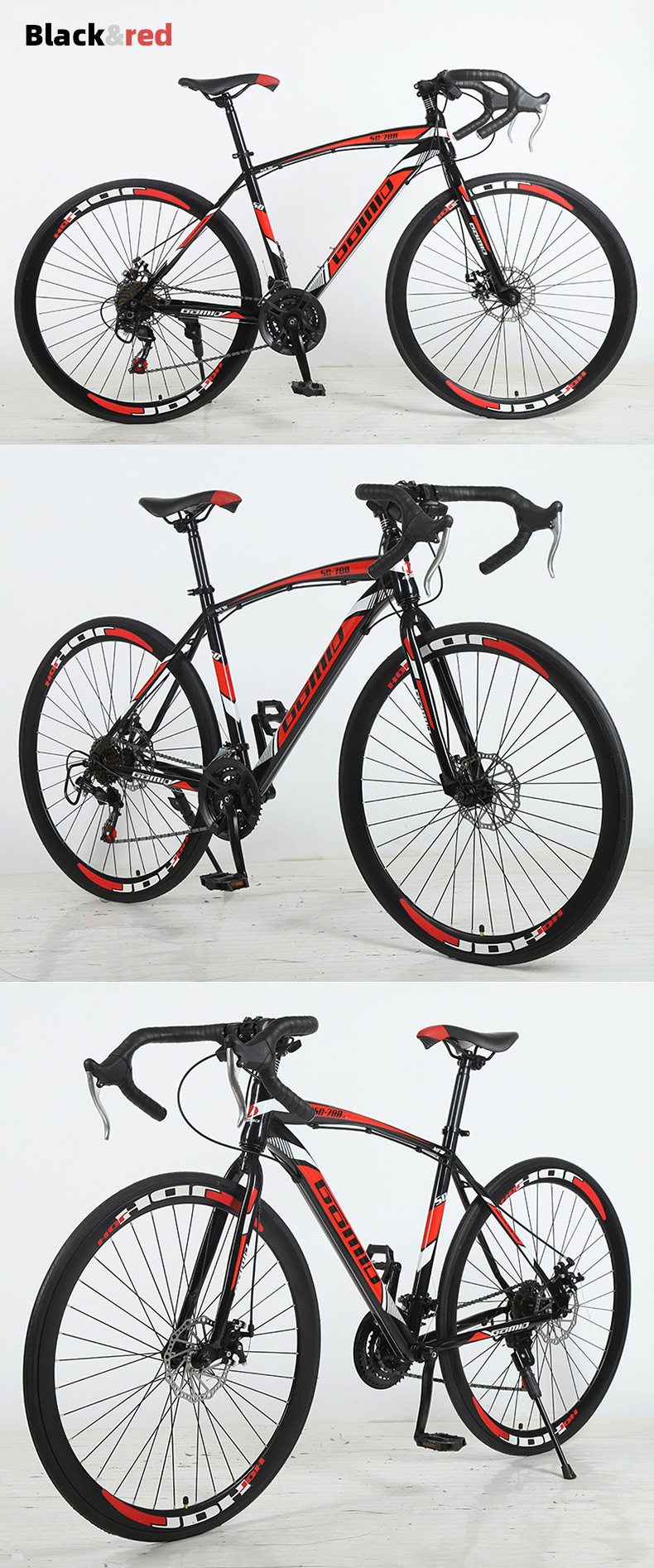 Customizable 26'' Steel Carbon Frame Mountainbike Bicycle 700C Road Bike with F/V Tires and Carton Size 135*19*72cm
