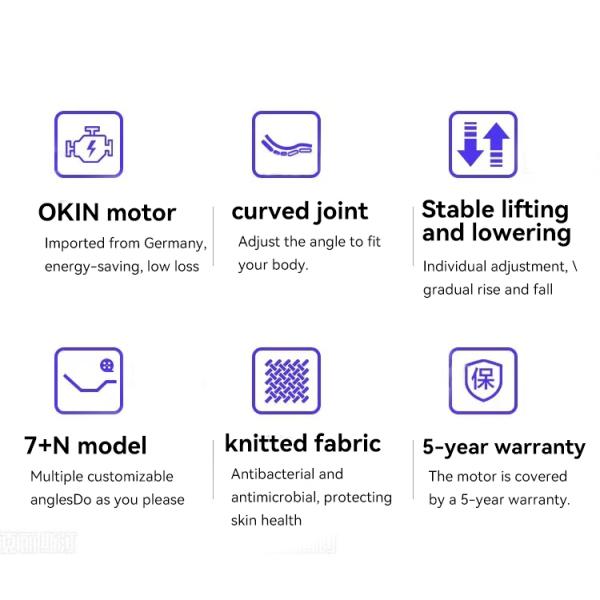 Queen King Single Smart Adjustable Recliner Bed Black with 3 Adjustable Positions