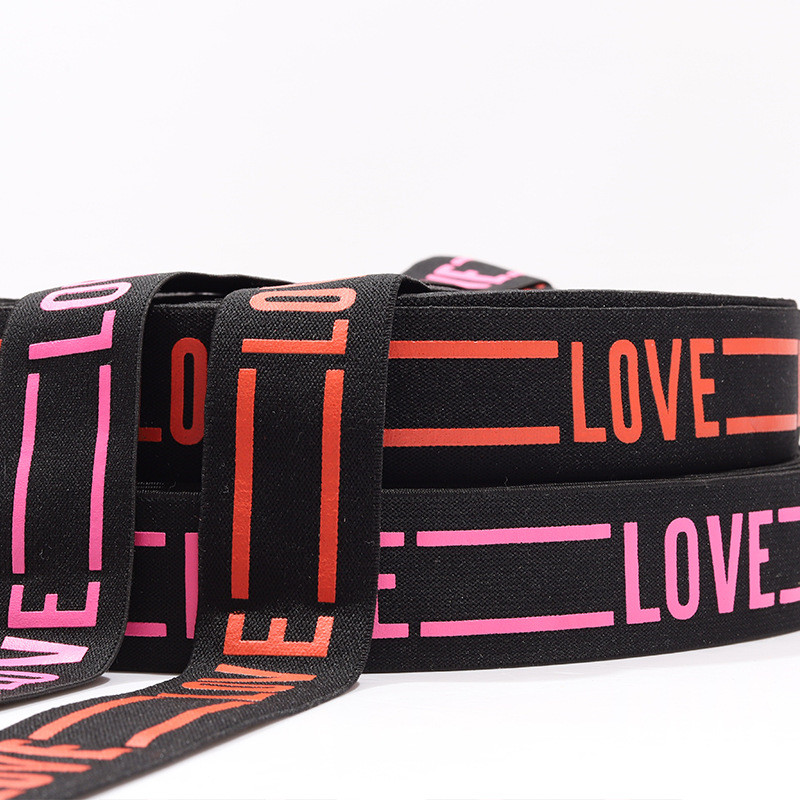 Custom Printed Brand Fashion Label Polyester Woven Knitted Jacquard Soft Elastic Band For Underwear Boxer Shorts Waistband Belt