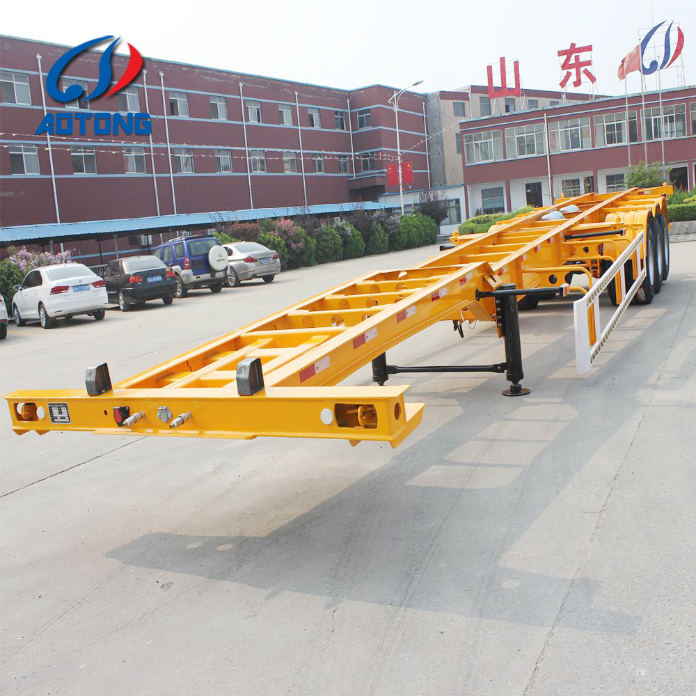 Semi-Trailer 40FT Tri Axles Skeleton for Terminal Container Carrier Truck Trailers