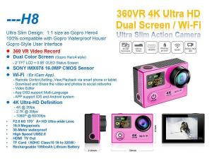 China Factory price newest camcorder HD Sony sensor 4k camera H8 remote control sports digi cam on sale