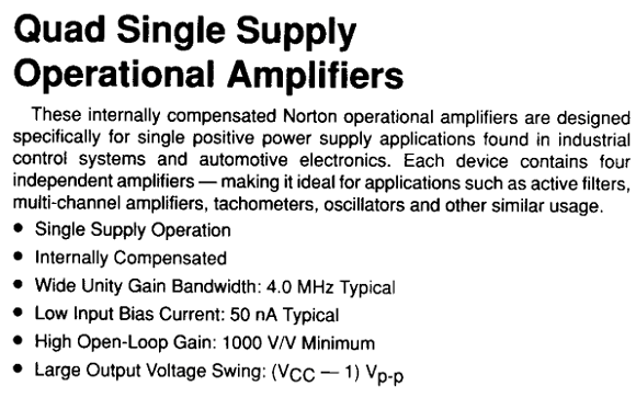 LM3900DR Quadruple Norton operational amplifier 14-SOIC 0 to 70