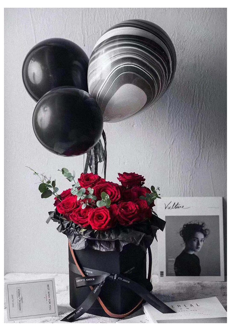 Luxury Pink Black Cardboard Paper Rose Packaging Heart Shape Tube Gift Box with Lid