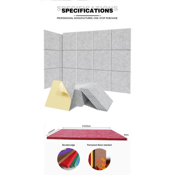 Aesthetic Hexagon Acoustic Panels 30x25cm 12mm Sound Absorption Customized
