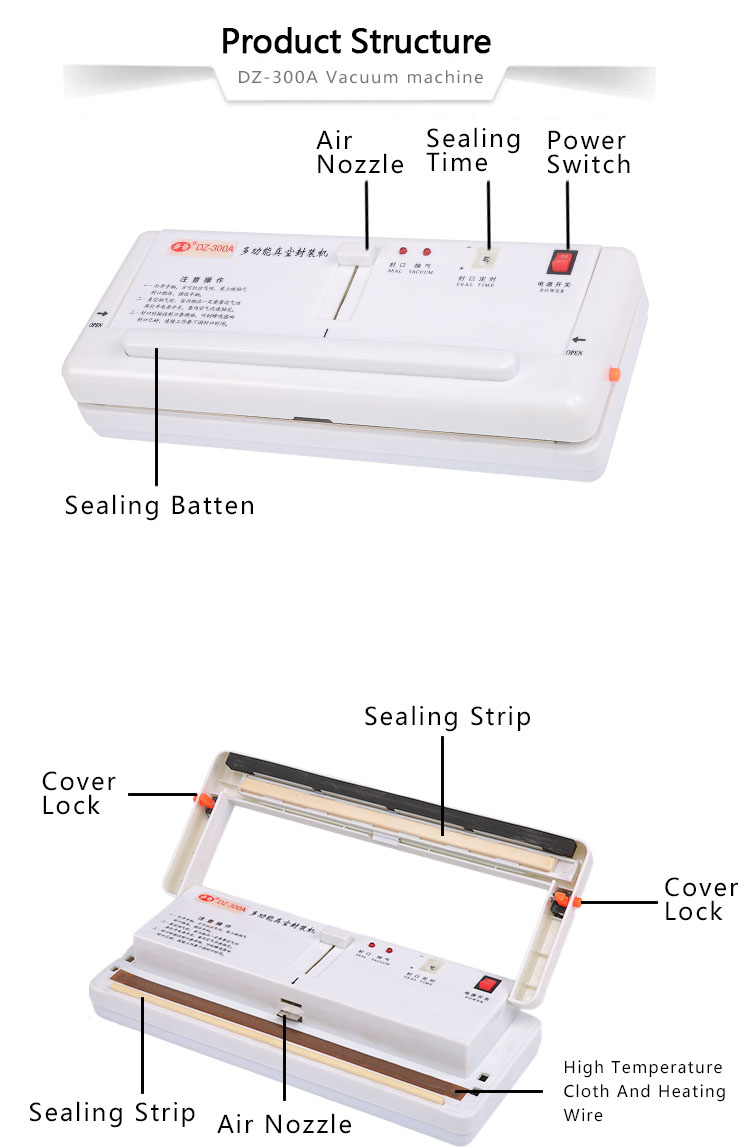 DUOQI DZ-300A Commercial Small Size Vacuum Sealer for Household and Commercial Needs