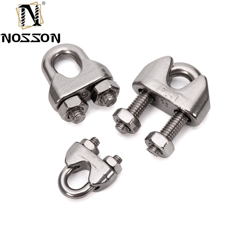 ZINC Finish Double Pipe Clamps for Stainless Steel Wire Rope within Metric Measurement System