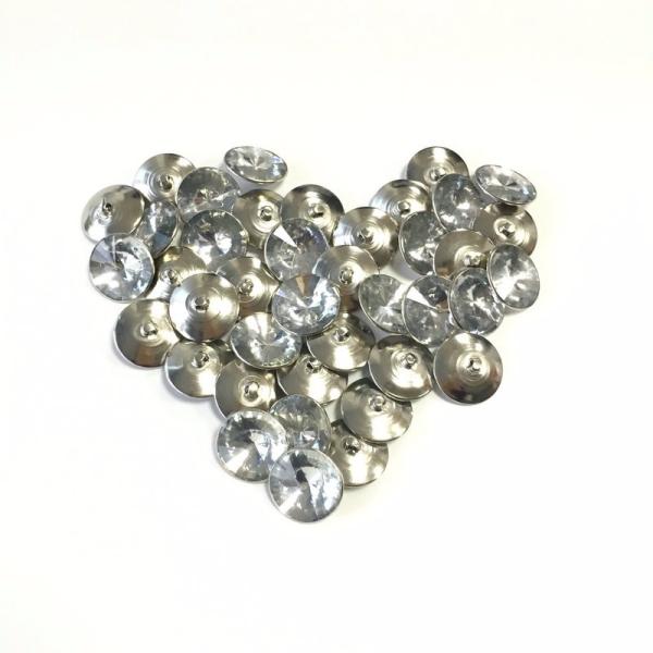 wholesale 40L 44L crystal rhinestone 25MM acrylic diamond button with metal back