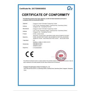 Dongguan Amber Purification Engineering Limited Certifications